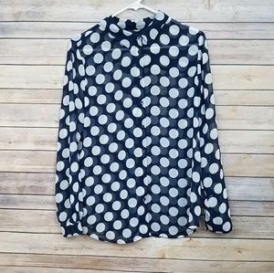 Liz Claiborne Womens Sheer Dress Shirt Size M